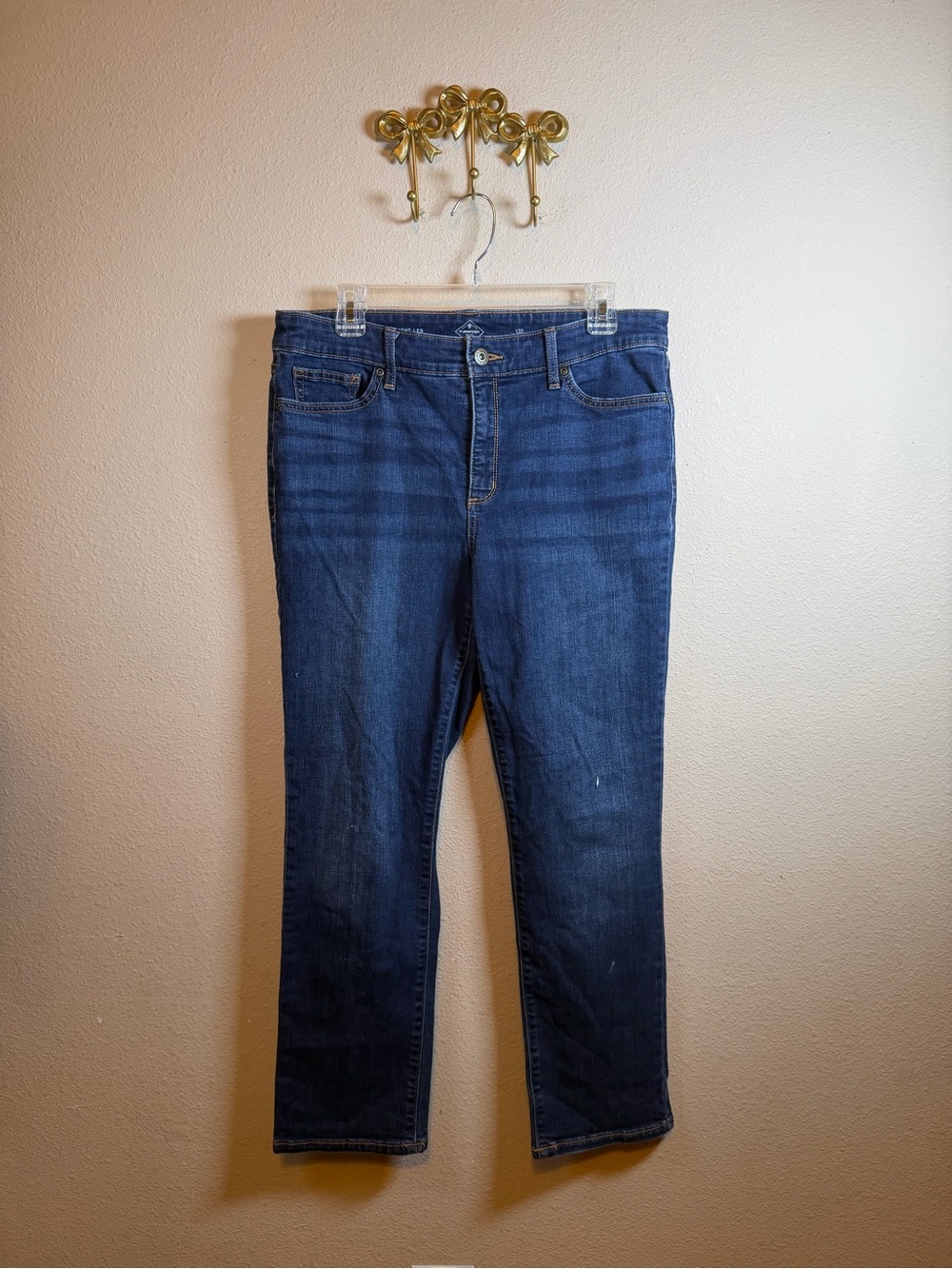 St. John's Bay Dark Blue Straight Leg Jeans. Size 12S